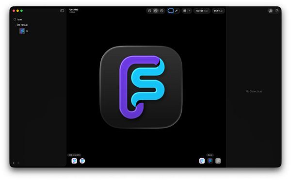 Apple app icons arranged in a 3D and partially transparent layered square design with colorful app elements.