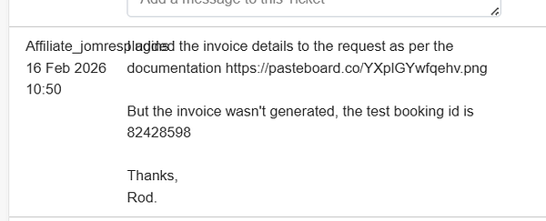Screenshot of the Jomres plugin's settings interface displaying API credentials and account details.