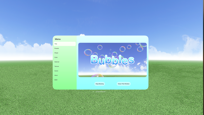 Screenshot of Bubbles Vision