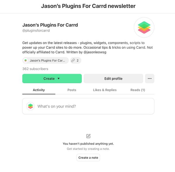 User interface of Carrd editor highlighting a text box with the words 'TEST TEST TEST'.