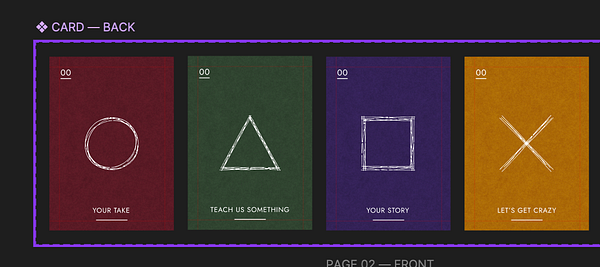 Graphic design layout of a stylized card titled 'My Morning' with colorful geometric shapes and text blocks.