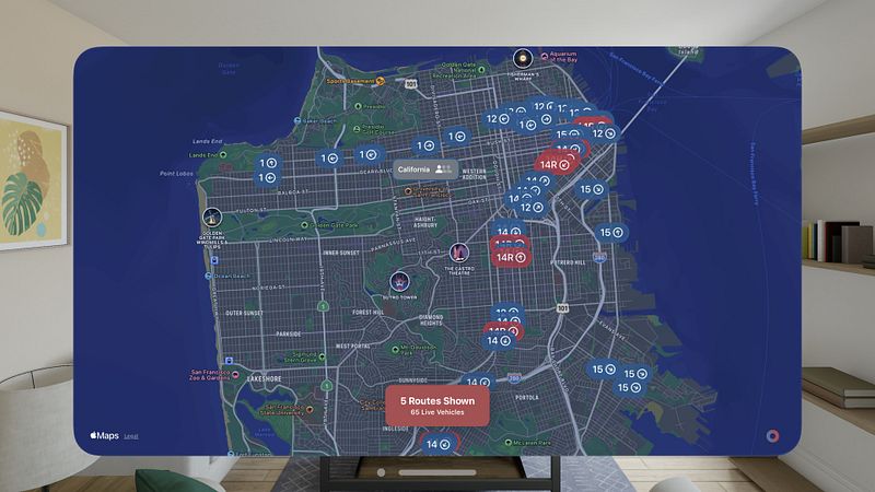 Screenshot of Live Muni Map