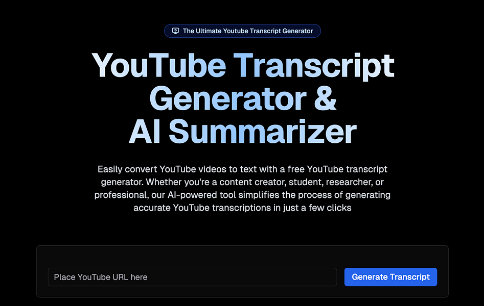 YouTube Transcript Generator