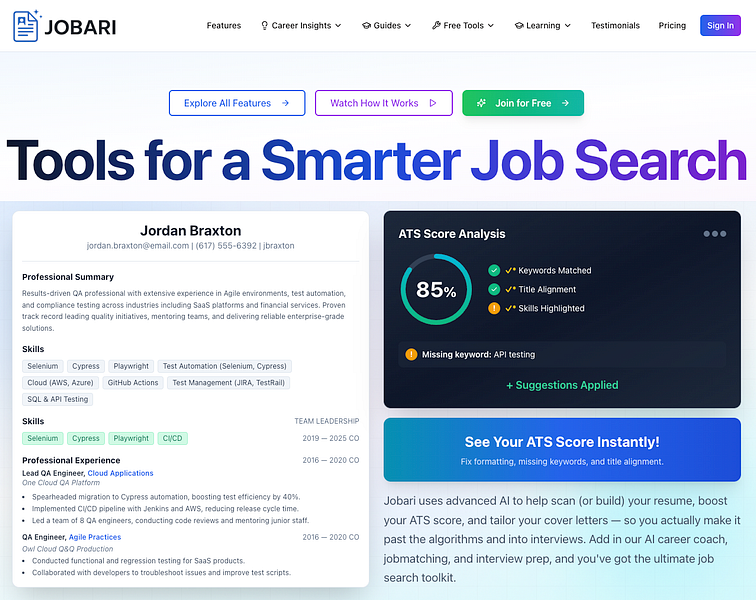 Jobari: Optimize your resume, match jobs, and prep | BetaList