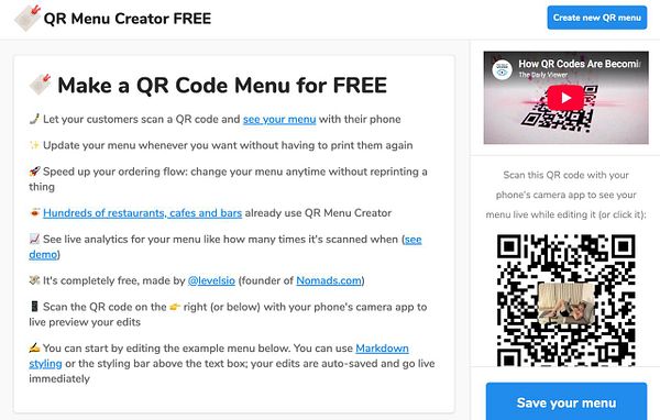 Screenshot of a website editing interface showing a menu banner with editable text fields.