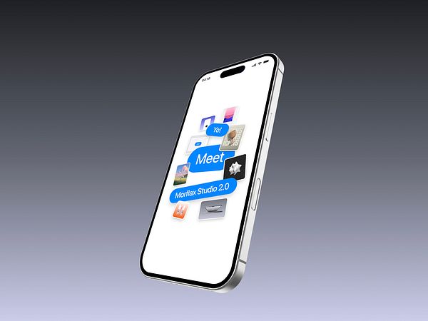 An artistic composition featuring a blue abstract shape with red lines and glowing accents on a dark background.