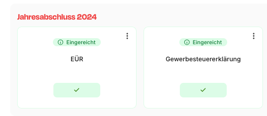 The image displays a task management interface for tax submissions in 2024.