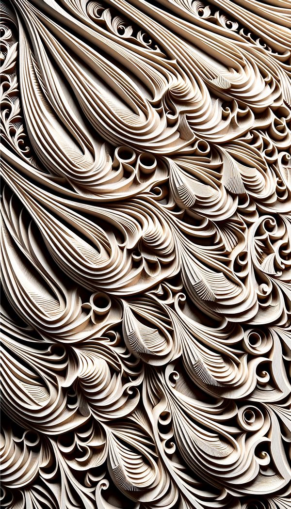 a detailed close-up of a linenfold panel, showcasing the intricate carved patterns that resemble folded linen