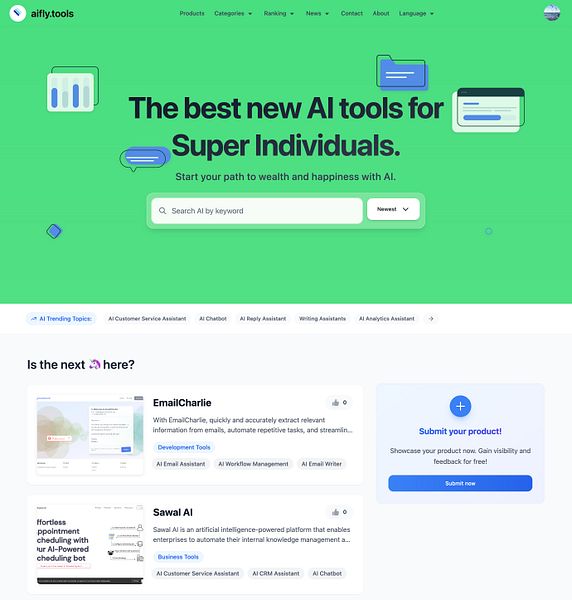 aifly.tools: The best new AI tools for Super Individuals. | BetaList