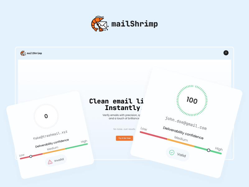 MailShrimp: Validate email addresses to clean your lists