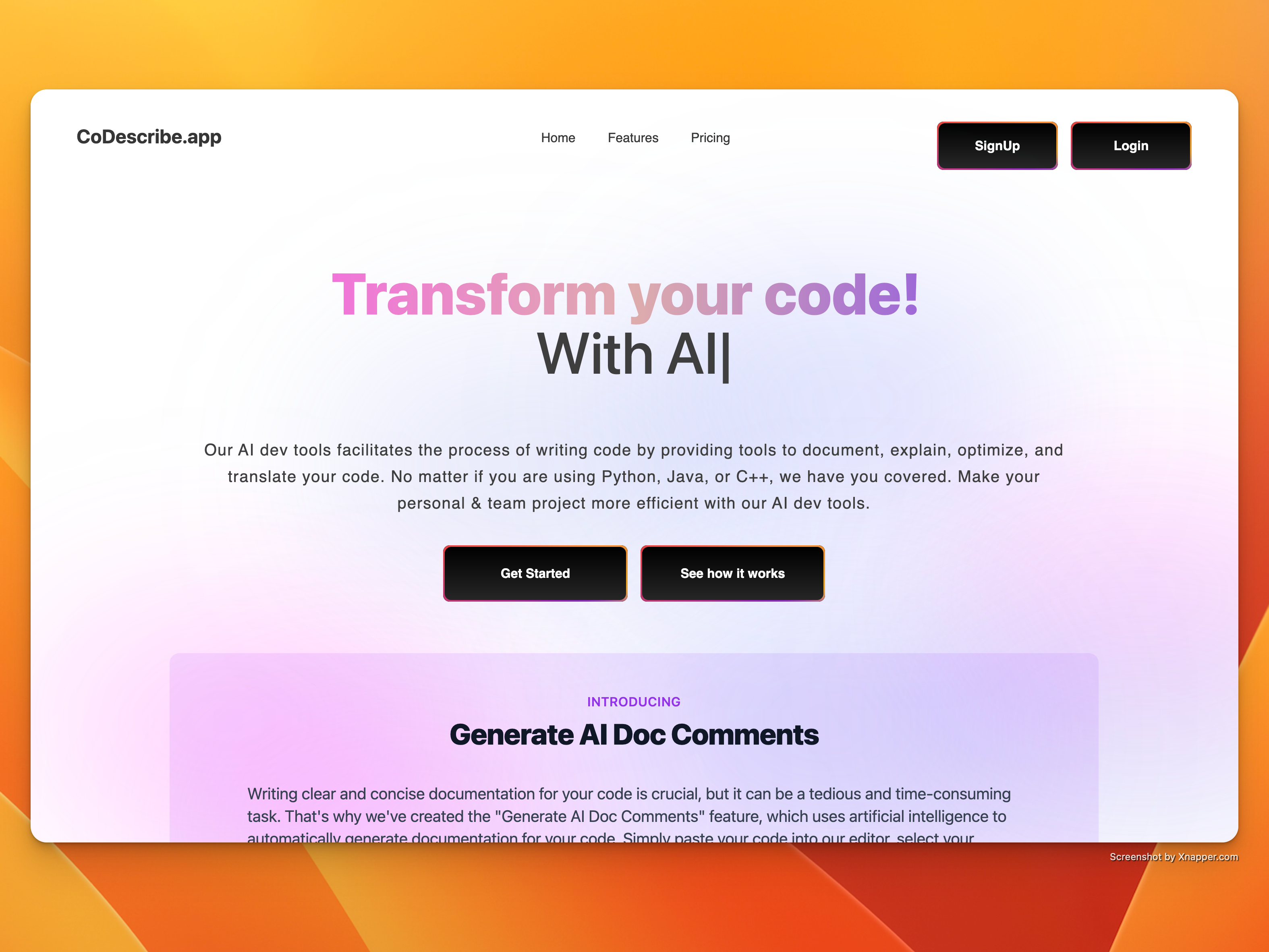 CoDescribe.app: Boost coding efficiency with AI dev tools | BetaList