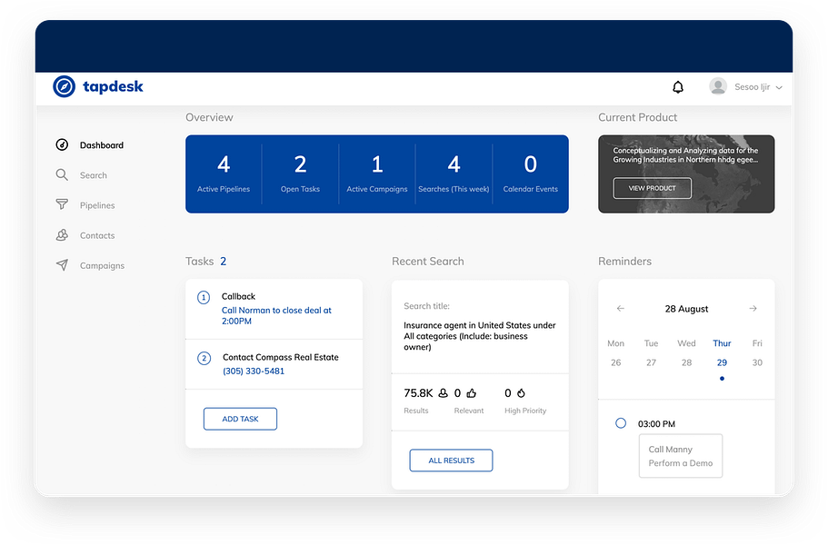 Tapdesk CRM