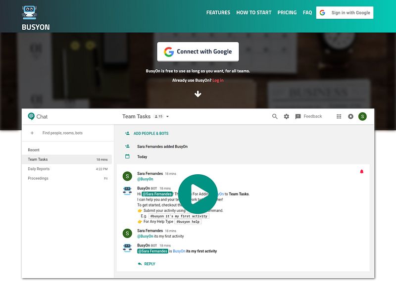 BusyOn for Hangouts Chat