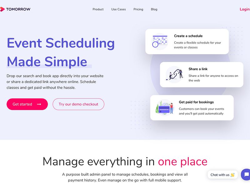 Tomorrow App: Schedule classes and get paid without the | BetaList