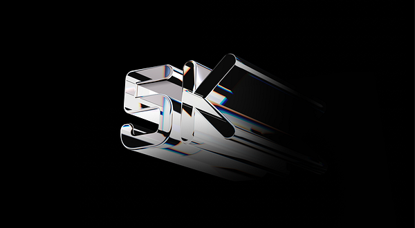 A stylized 3D representation of the number '5K' against a black background.