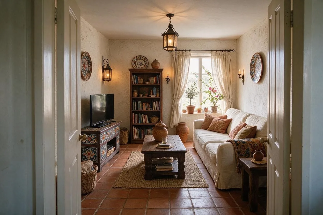 The same living room in the Mediterranean style