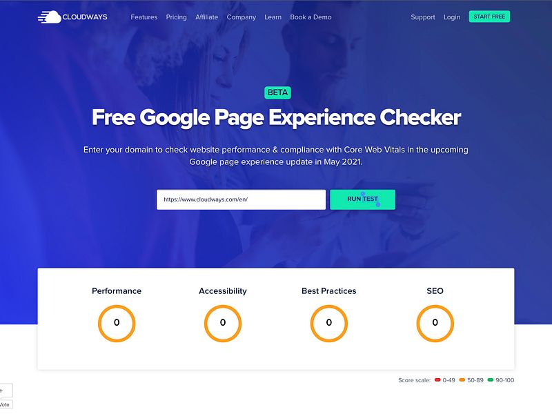 Google Page Experience Checker by Cloudways