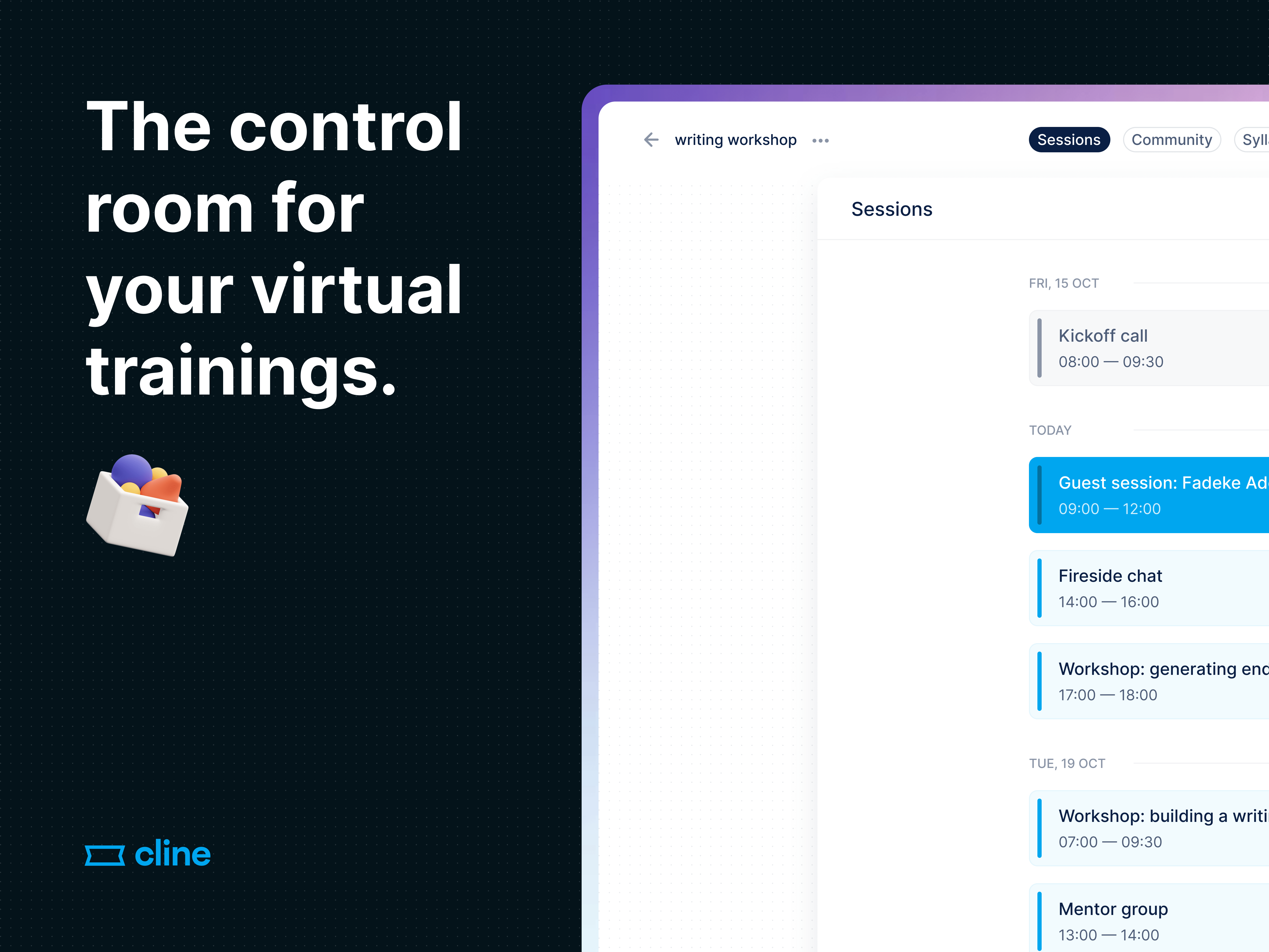 Cline: The control room for your virtual trainings | BetaList