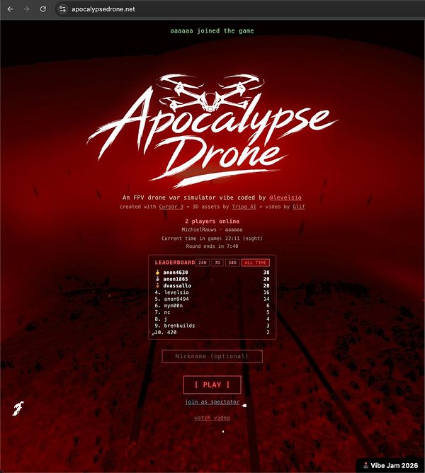 Screenshot of a domain registration page for apocalypsedrone.net showing the payment and order overview.