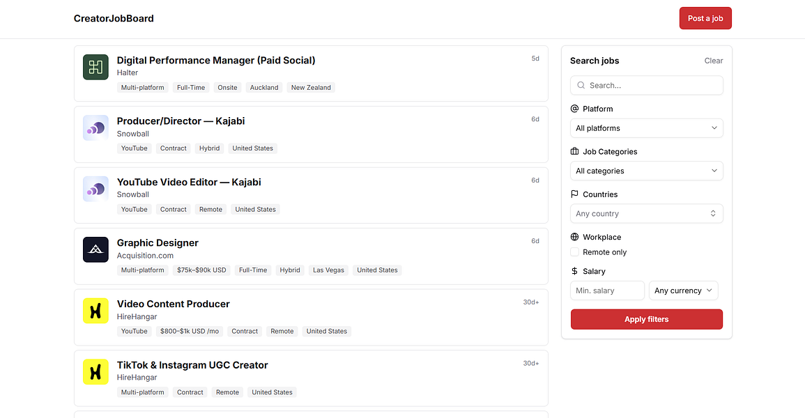 CreatorJobBoard