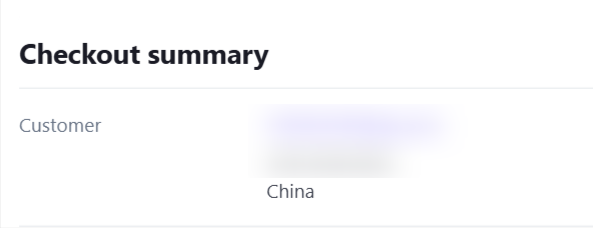 The image displays a checkout summary interface with customer information.