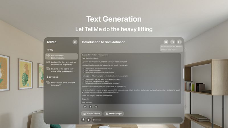 Screenshot of TellMe - The simple AI