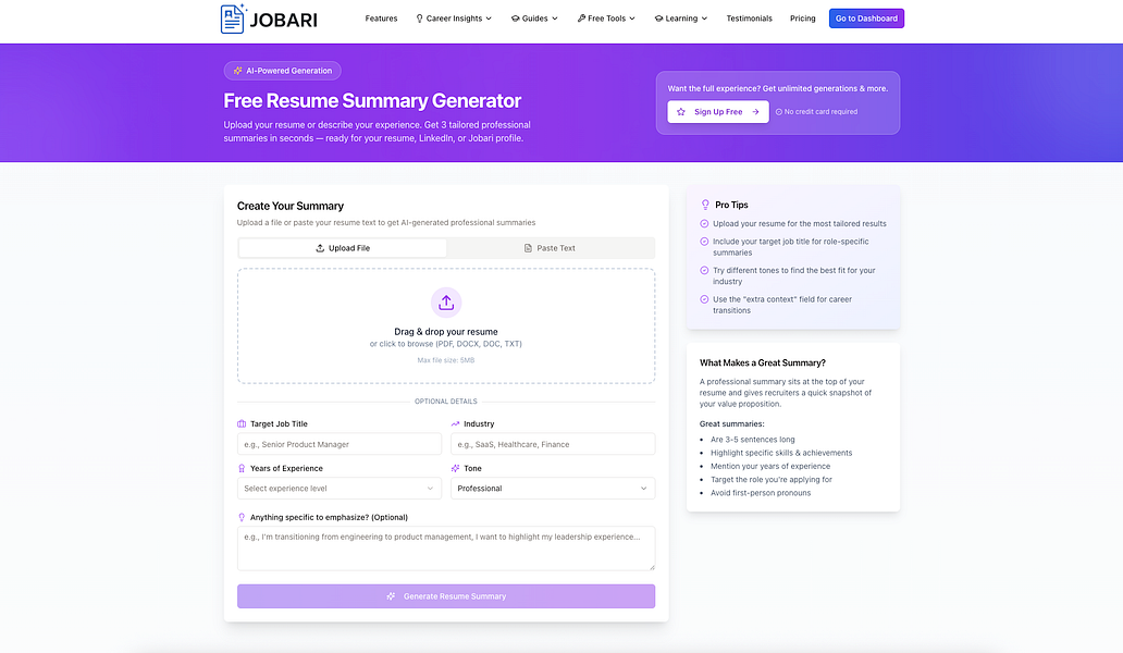 Jobari: Optimize your resume, match jobs, and prep | BetaList
