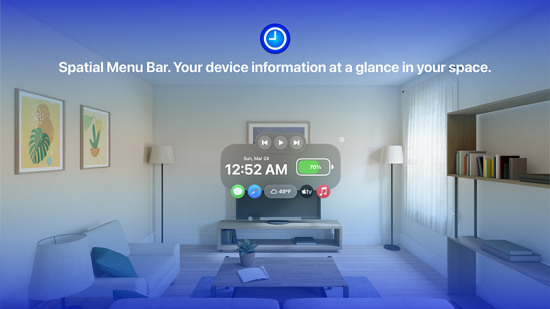 Screenshot of Spatial Menu Bar