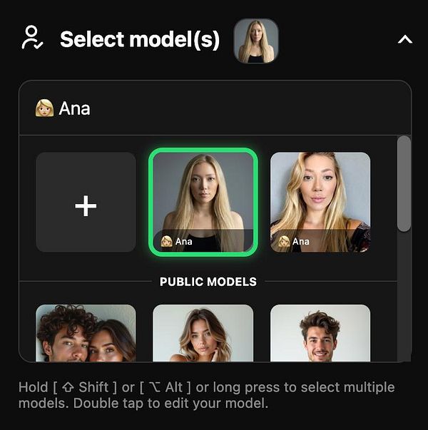 Screenshot of an interface to add a new AI model, displaying options for model names, providers, and a state toggle, with a sidebar menu and action buttons.