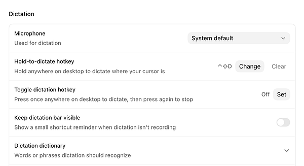 Screenshot of a webpage showing an AI-powered interface for providing answers about Codex Universal Dictation.