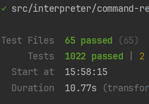 Screenshot of a web interface displaying test results with 1000 tests passed and checklist options related to testing.