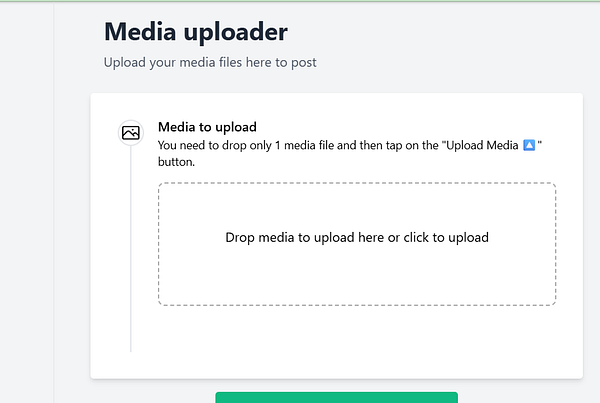 The image displays a media uploader interface for uploading files.
