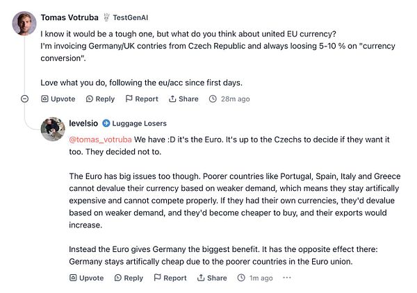 A discussion on the implications of a united EU currency, focusing on the Euro's impact on various countries.