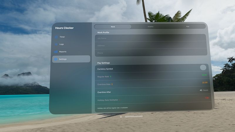 Screenshot of Hours Clocker