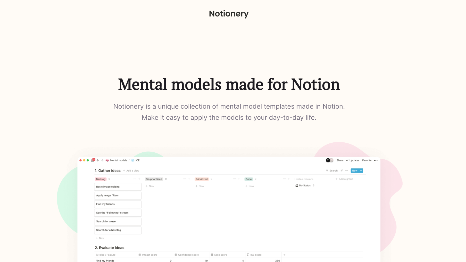 Notionery: Mental models made for Notion | BetaList