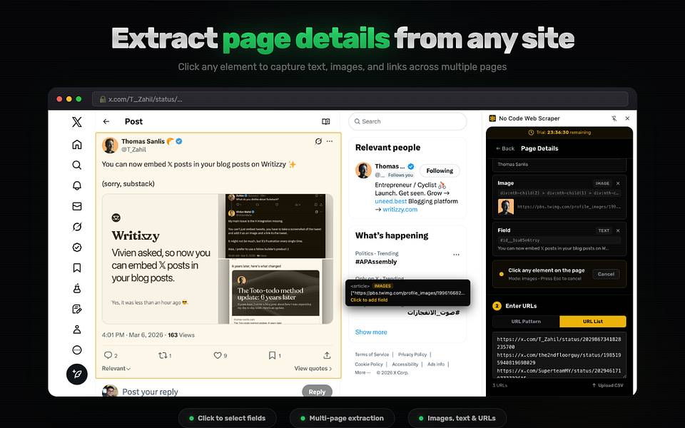 No Code Web Scraper
