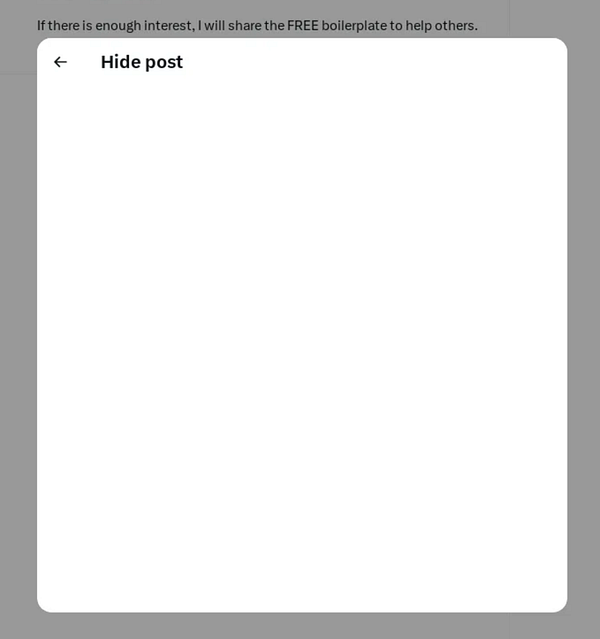 An empty dialog box is displayed on a user interface.