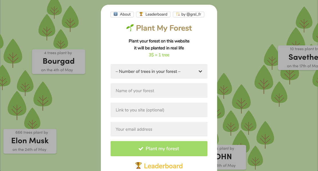 🌱 Plant my forest