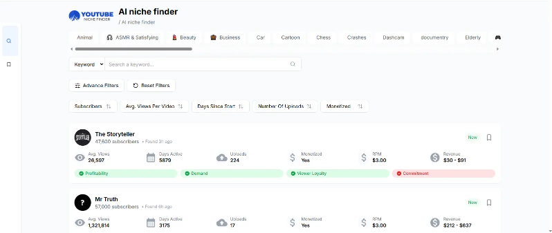Youtube Niche Finder