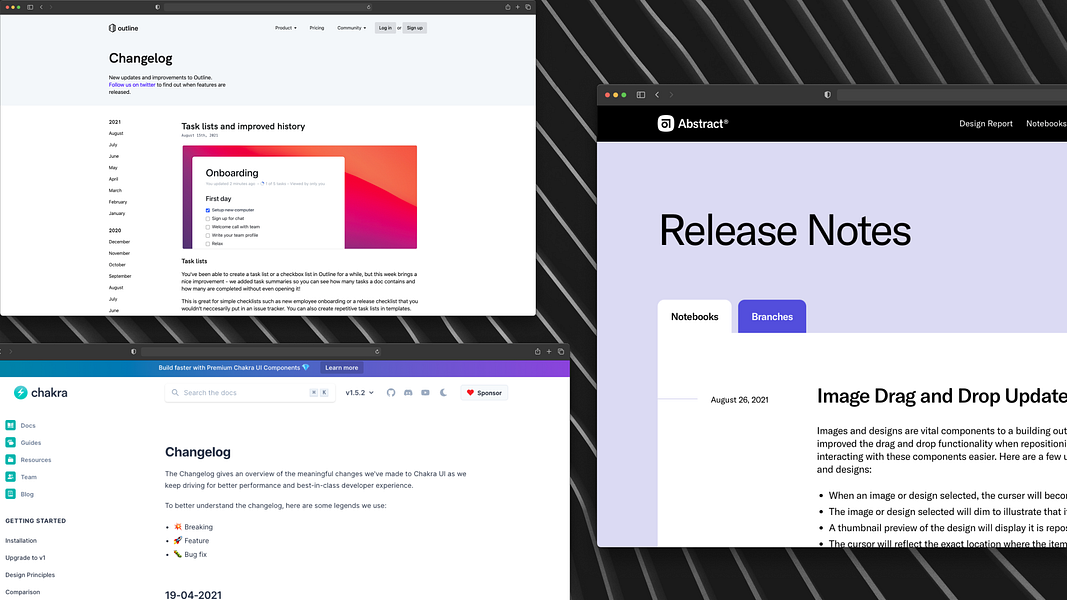 Changelogs Gallery
