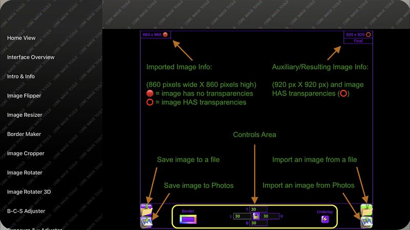 Screenshot of Core Image Tools