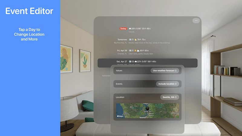 Screenshot of Weather Events - for Calendar
