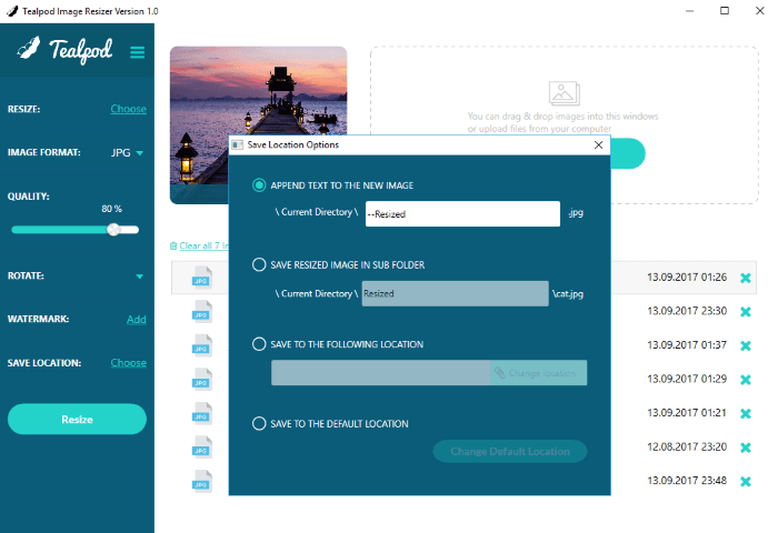 Tealpod Image Resizer & Watermarking