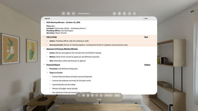 Screenshot of OmniOutliner 6