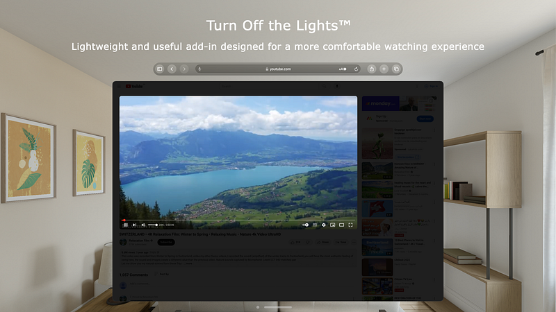 Screenshot of Turn Off the Lights for Safari