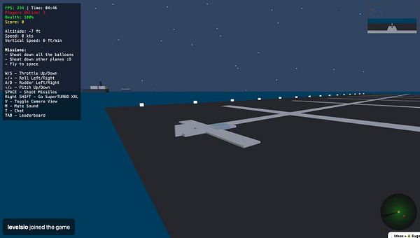 The image displays a gaming interface for a flight simulation task with an aircraft on a runway over water.