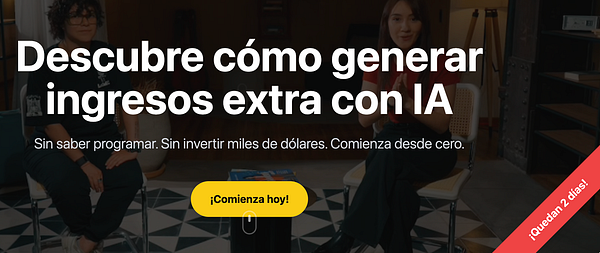 The image features a promotional banner for a website offering a course on generating extra income using AI.