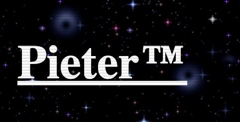 The image features the text 'Pieter' with a trademark symbol against a starry background.