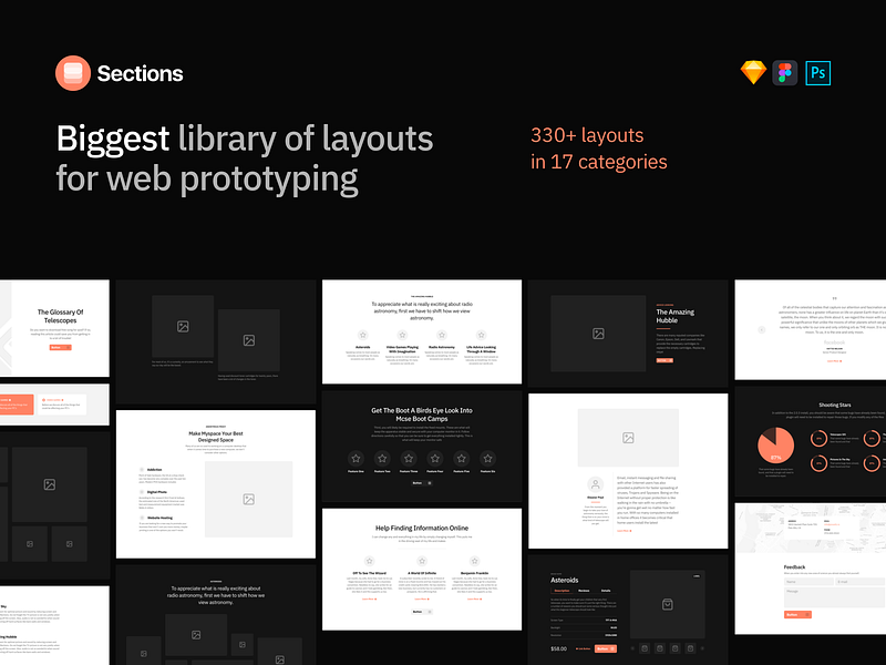 Sections Wireframe Kit