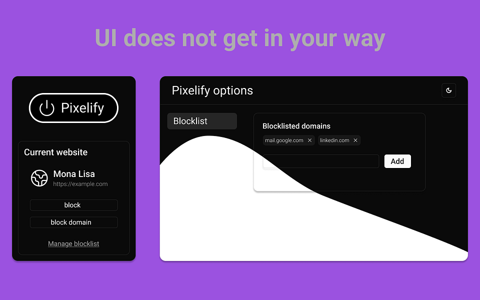 Pixelify: Block distractive images on websites to focus and | BetaList